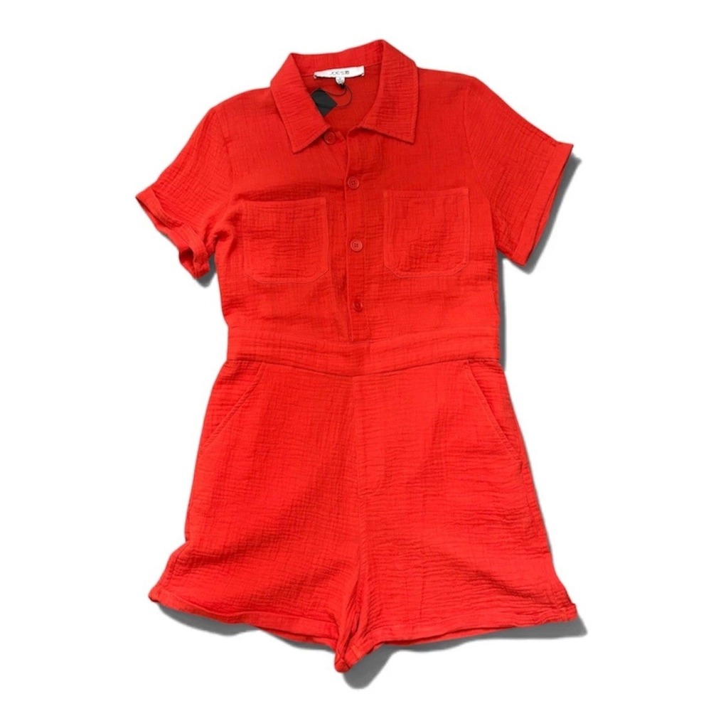 Joe's Jeans Gauze Romper Womens M Valiant Poppy Coastal Festival Summer Boho